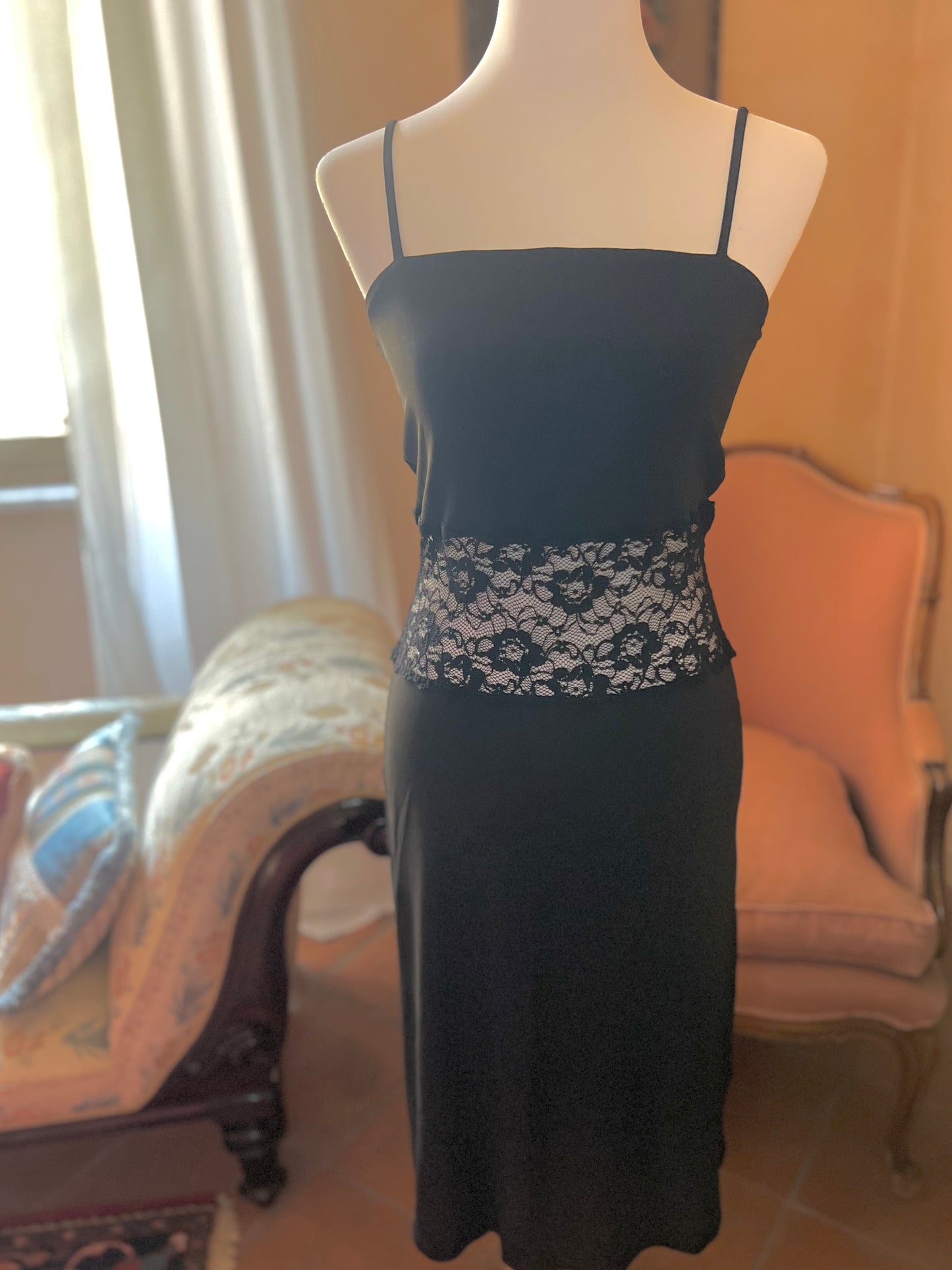 Vestito nero midi con pizzo - Gianfranco Ferré Studio