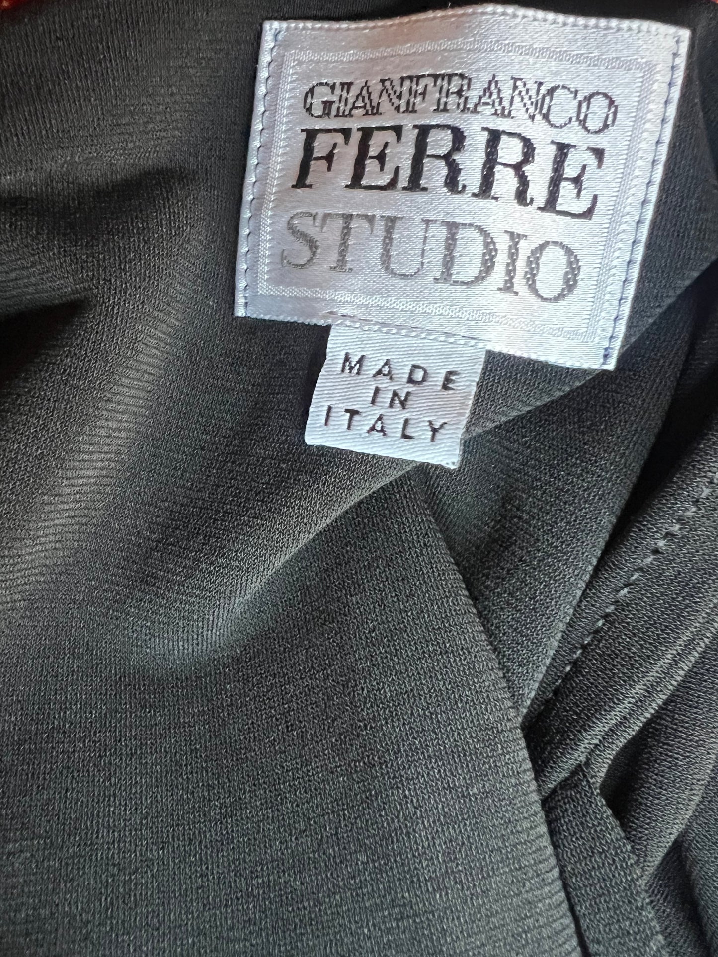 Vestito nero midi con pizzo - Gianfranco Ferré Studio