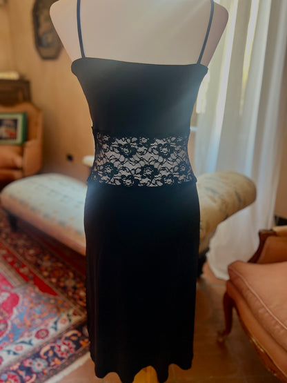 Vestito nero midi con pizzo - Gianfranco Ferré Studio